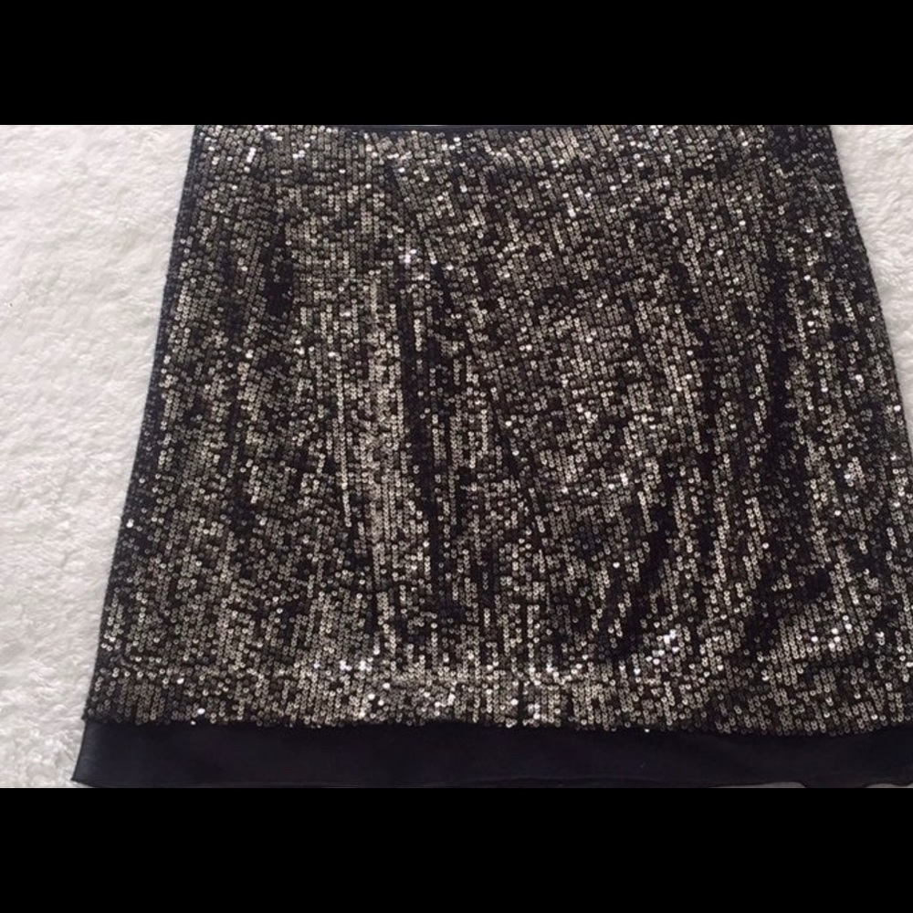 JLo Black And Silver Sequin Miniskirt